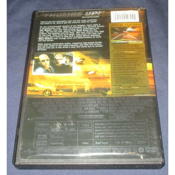 The Fast and the Furious - Widescreen Collector's Edition (DVD, 2002) - Picture 3 of 3